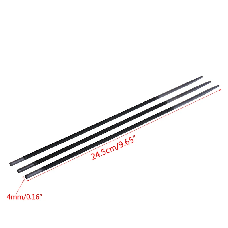 

3x Pro 3/8" 4mm Round Chainsaw Saw Chain Files Filing Sharpener For Woodwork New