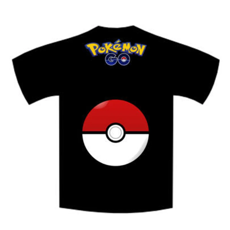 Promotion Men's Pokemon Printed Black T Shirt O Neck Short Sleeved