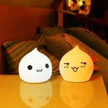 Симпатичный USB зарядка силиконовый светодиодный ночник сенсорный затемнение красочные огни детская комната огни Рождественский подарок лампы внутреннего освещения