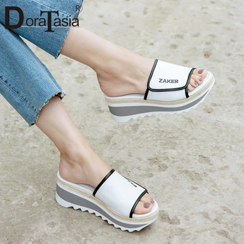 

DORATASIA 2019 Brand New Hot Sale Fashion Sports Style Slippers Women Shoes Flat Platform Summer Slippers Women Shoes Woman