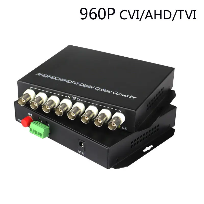 JYTTEK HD 960P 720P AHD CVI TVI 8CH волоконно-оптический преобразователь видео TX и Rx для CCTV |