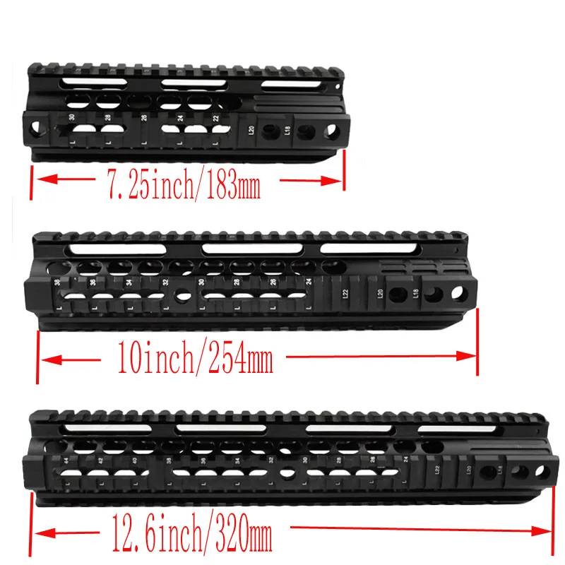 

Hunting Picatinny rail 7.25inch 10inch 12.6 inch tactical handguard rail system for Airsoft AEG
