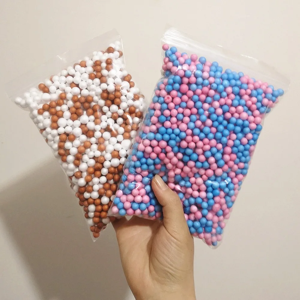 

10bag/set Color Snow Mud Particles Accessories Tiny Foam Beads Slime Balls Supplies glass bottles DIY