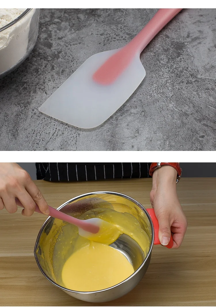 New Silicone Flexible Spatula Pastry Batter Scraper Mixer Baking Tools For Cake Inside Colorful Nylon Core Heat Resistant Tool -9