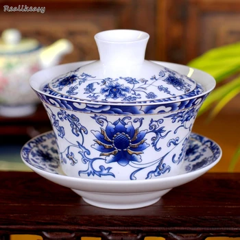 

Personality Painting Ceramic Tea Cup Chinese Style Mug Tea Set Bowl Home Blue and white porcelain Home Office Drinkware 12