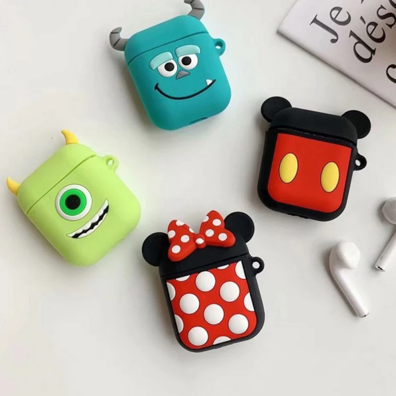 3D Cute Disney Earphone Case headset Cover For Apple Airpods Charging Case lovely girl earphones cartoon box for airpod case