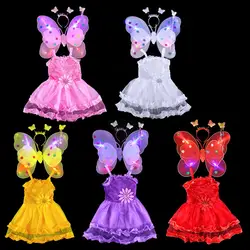 Бесплатная доставка милые дети Танцы сценический костюм юбка Дети Танцы одежда с крыла бабочки, руководитель группы и придерживаться