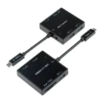 

USB 3.1 Type C USB-C Multiple 3 Ports Hub & TF SD MS Card Reader COMBO For New 12 inch Macbook & Chromebook