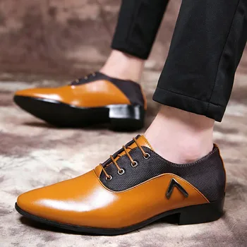 

Men Formal Wedding Shoes 2020 Luxury Men Business Dress Shoes Men's Casual Leather Shoes Loafers Pointy Shoes Big Size 38-48