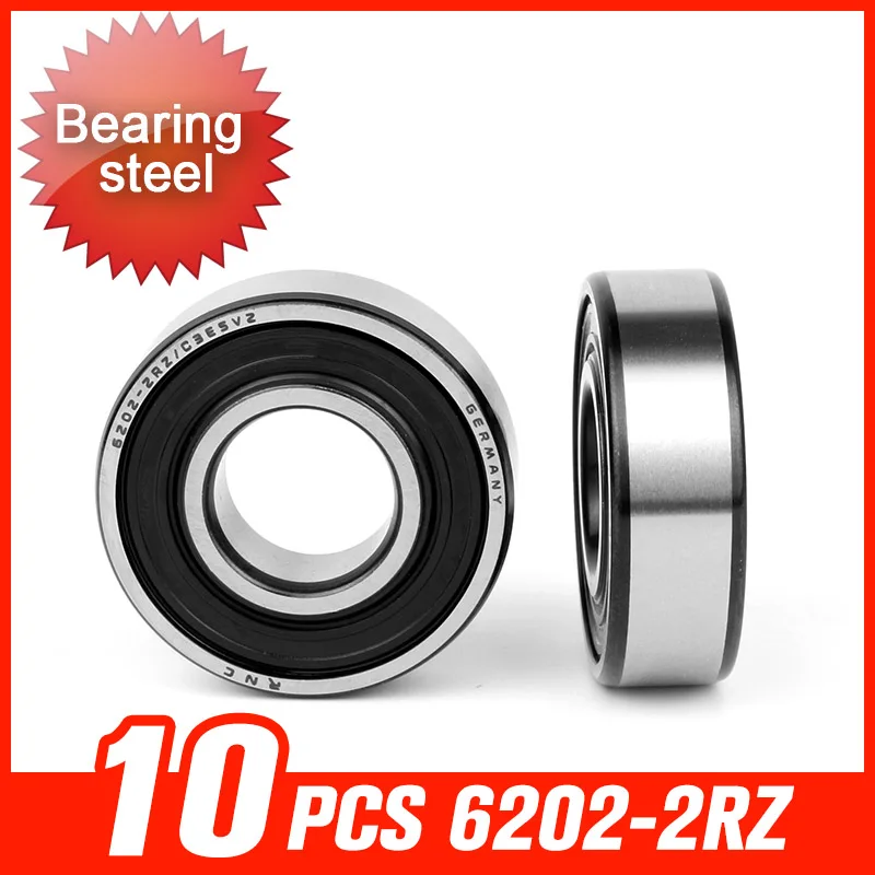 10pcs 6202 2RZ Bearing 35x15x11mm Bearing Steel Bearings For Machine
