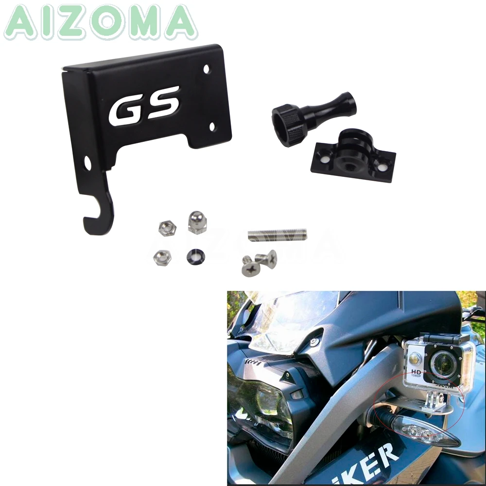 

Black Motorcycle Front Left Go Pro Camera Stand CNC Bracket Kit for BMW F650GS F700GS F800GS R1200GS LC ADV 2013-2016
