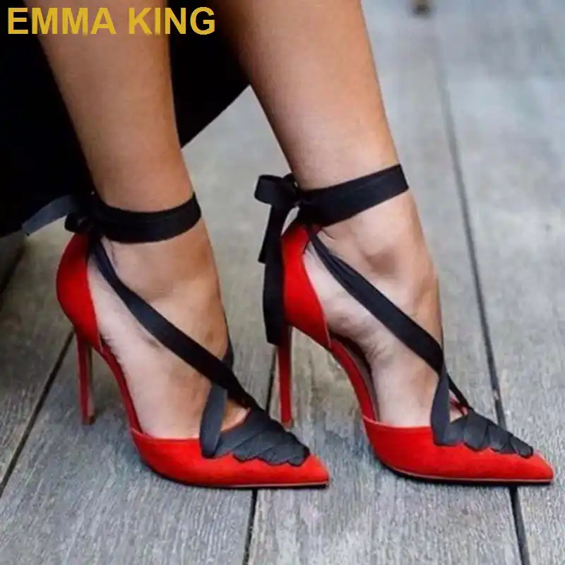 45+ Black High Heel Shoes With Ribbon
 Pictures