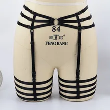 Полиэфирный жгут для тела черные сексуальные жгут трусики низ полюс танец бондаж белье регулируемый носок подвязки, Фетиш P0187