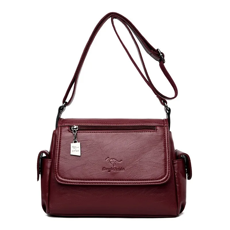 Роскошные сумки женские сумки дизайнерские винтажные сумки женские кожаные сумки через плечо Bolsos Mujer женские сумки через плечо ретро - Цвет: wine