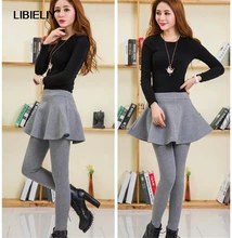 Winter Women Large Size Plus Velvet Skirt Legging Girls Skirt Leggins Winter Skirt With Pants Warm Cotton Skinny Pants TT222