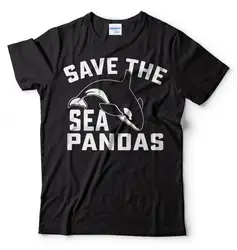 Бесплатная доставка уличный хип-хоп фитнес тиликум спасает море панда Кит Мужская брендовая Футболка с принтом 100% хлопок футболка