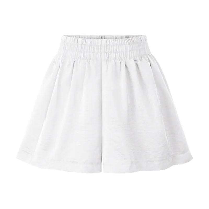 Летние женские бриджи(длина 1/2), широкие бриджи с высокой талией, женские повседневные брюки плюс размер, короткие брюки большего размера - Цвет: White