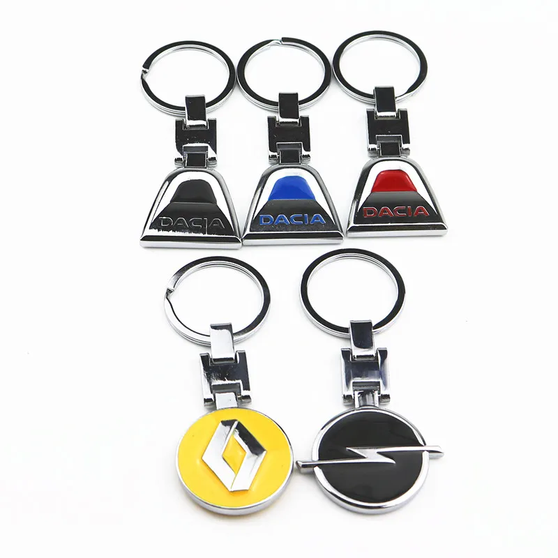 

3D Metal Car Key Ring Keychain Key Holder Logo Car Accessories for Renault Opel Dacia Lada Key Chain Ring Car Styling