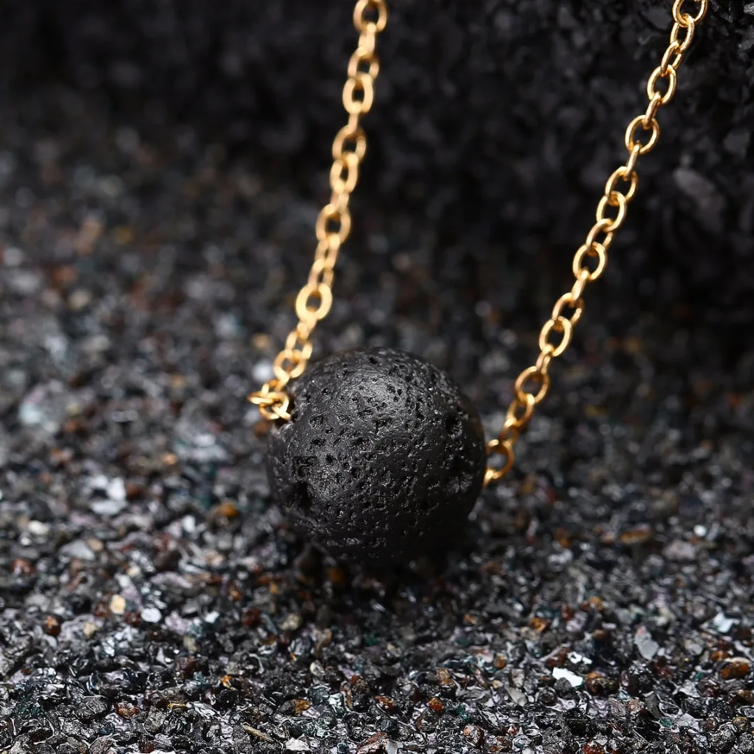 Fashion Jewelry Men Bracelet Black Lava Stone Pendant Essential Oil Diffuser Bracelets & Bangles Pulseras Shellhard