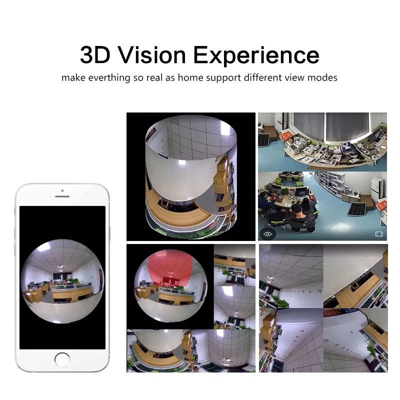 Wifi подсветка дверного звонка лампочка ip видеокамера CCTV 360 градусов панорамная