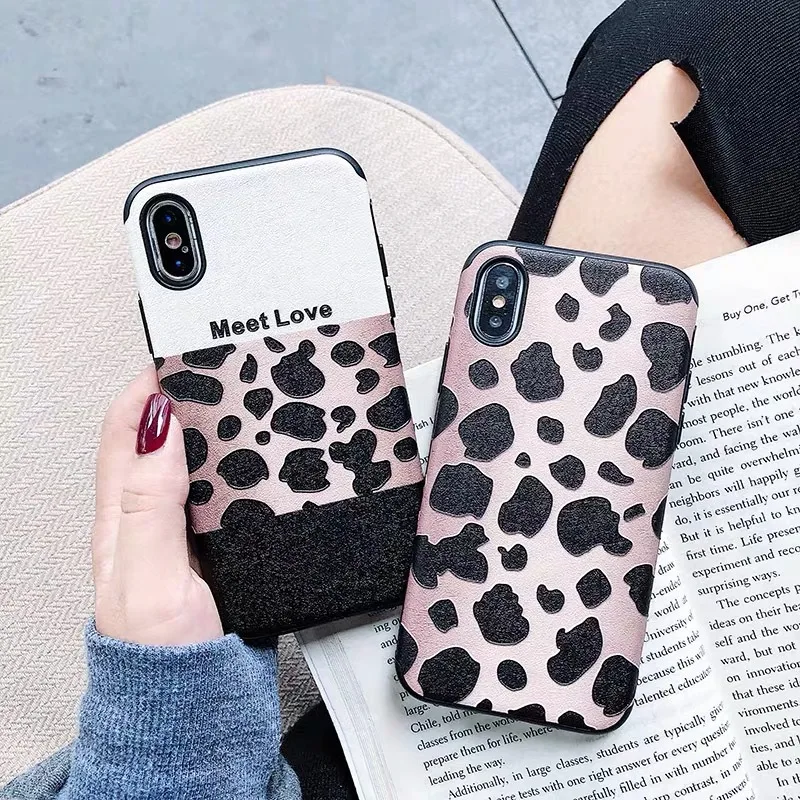 

Fashion Style Leopard Pattern Cases for iPhone 6 6s 7 8 Plus Emboss Full Protective Shockproof Soft Cover Coque