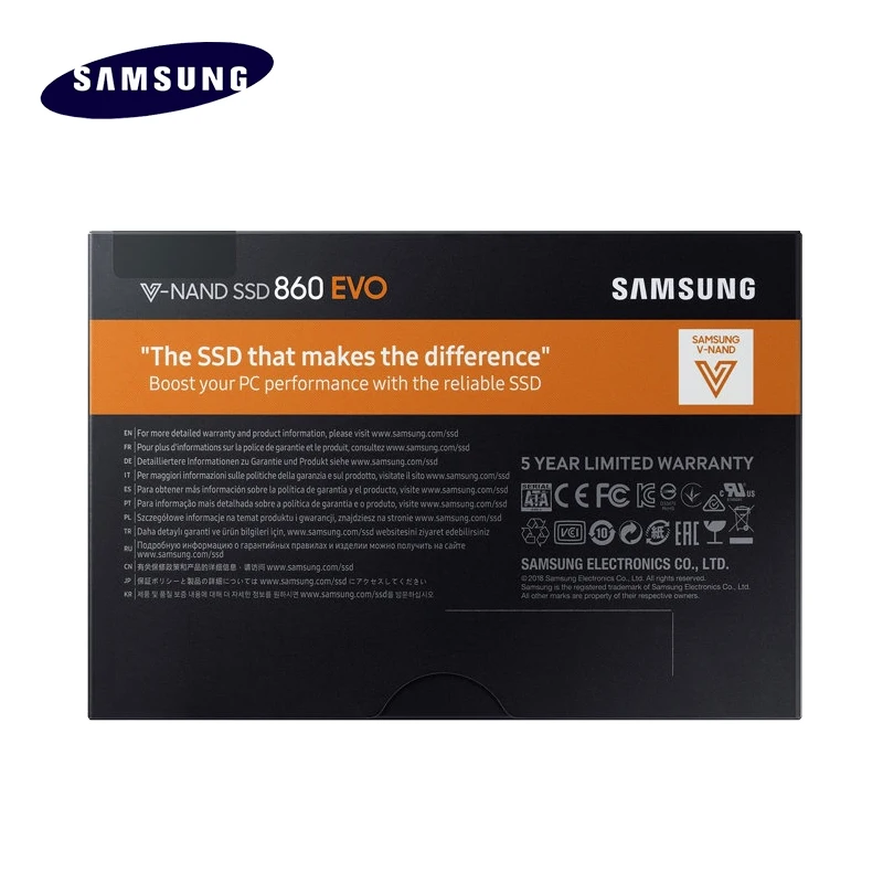  100% original SAMSUNG 860 EVO Interne Solid State Disk 250GB 500GB 1TB SSD SATA3 25 HD Harte usb-fl