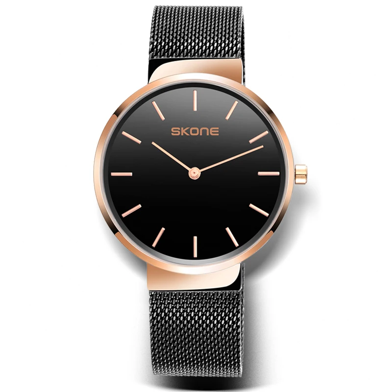 

Top Brand Business Men Wristwatches Ultra-thin 5.7mm Fashion Black Gold Male Clock Waterproof Leather Watchband Students Watch