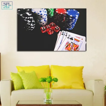 

SPLSPL Unframed Casino Chip Poker Wall Art Picture Hd Print Canvas Modern Poster Painting Home Decoration