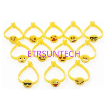 

400pcs/lot smiling face pvc material vinyl wristband/bracelet, wristbands for events, festival wristbands