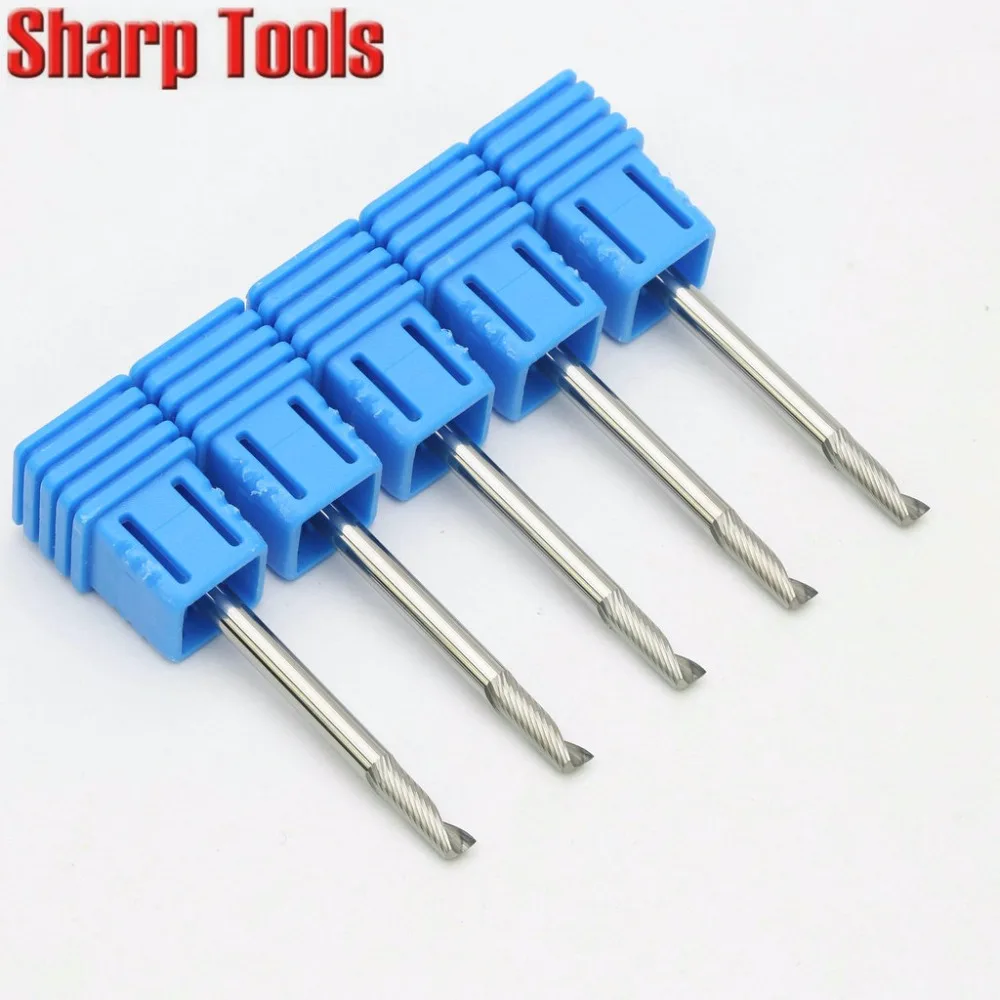 

10pc 3.175*6MM Single Flute End Mill Carbide Cutter CNC Router Bits for Acrylic Cutting Spiral Tungsten Steel Milling Tools