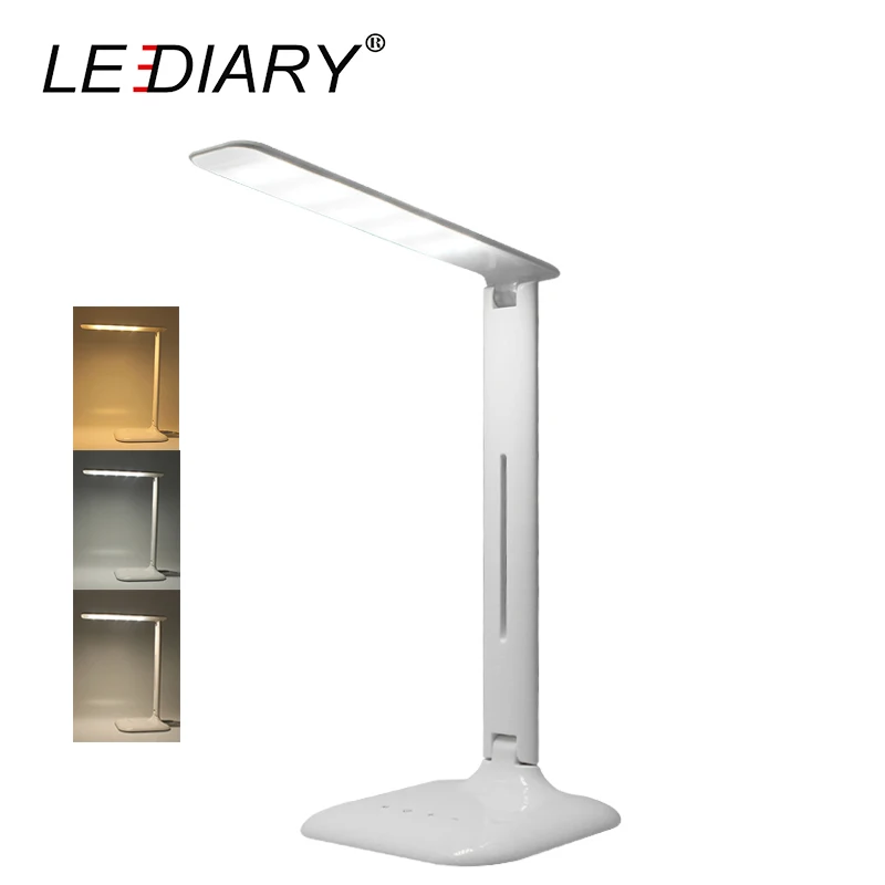 

ZMISHIBO LED Table Lamps 110-240V 4W Foldable Desk Lamp For Study Variable Light Color White Body Dimmable Touch Switch Gift