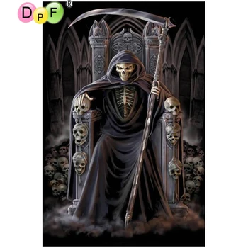 

DPF Diamond Embroidery Skeleton King Pattern DIY Needlework 5D Diamond Painting Cross Stitch Full Square Mosaic Drill Wall