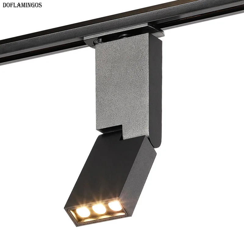6w Cree Led Track Light Nordic Luxury Living Room Home Cob Folding Rail Square Exhibition Hall Wall White Black Lighting Aliexpress 6w Cree Led Track Light Nordic Luxury
