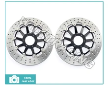 Black Round New Front Brake Discs Rotors for Honda CB FOUR 400 97 98 CB-F 600 HORNET FW FX 98 99 CBR 750 Superaero FJ 88