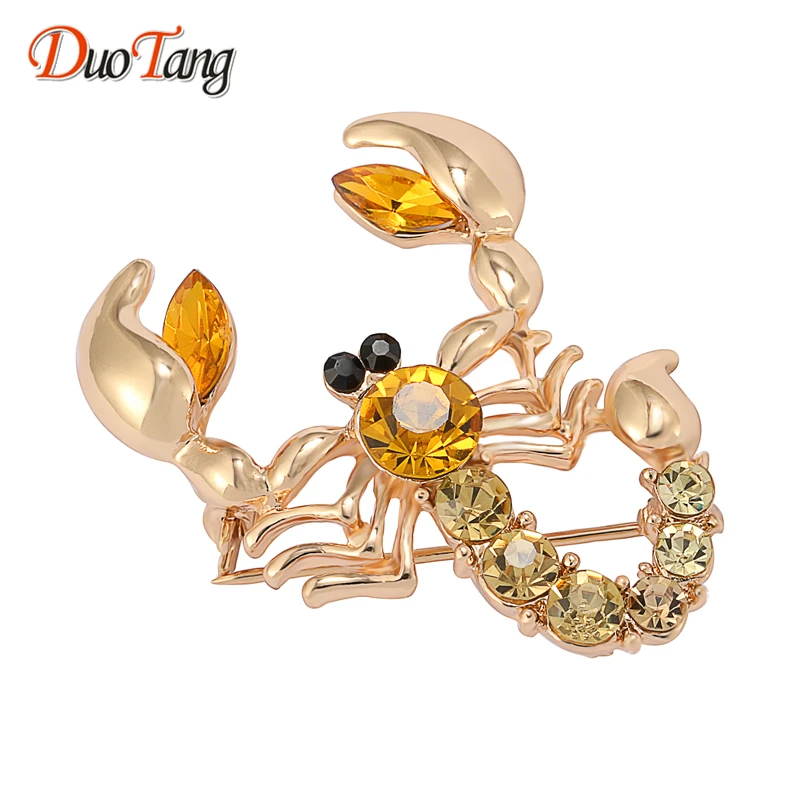 

DuoTang Animal Scorpion Brooch Gold Color Classic Crystal Rhinestone Brooch Pins Women Fashion Jewelry Accessories Z0043
