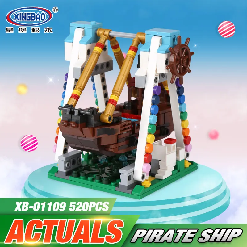 

XingBao 01109 Genuine 520pcs Colorful World Series The Pirate Ship Set Building Blocks Bricks Educational Toys Model As Boy Gift