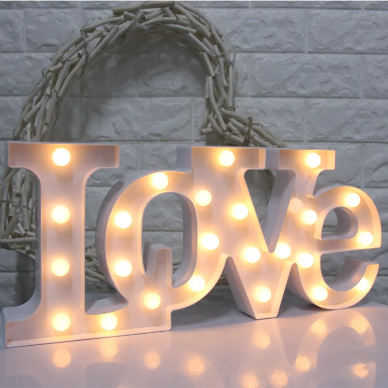 

Event Decoration European Wedding Creative Plastic Conjoined LOVE Letters LED Lights 2pcs