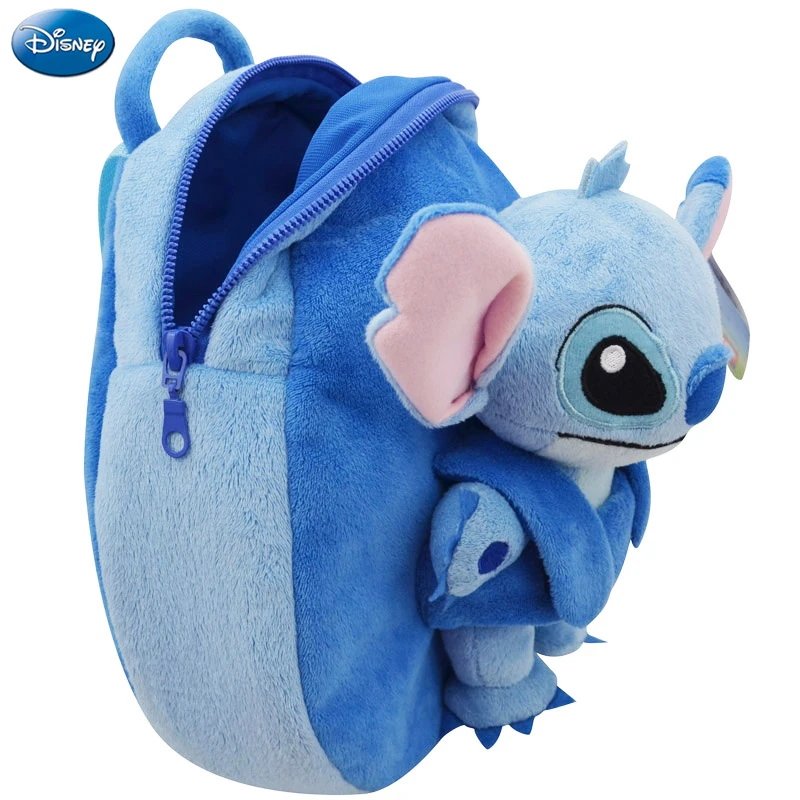 Genuine Disney Backpack 30cm Plush Cotton Stuffed Doll Lilo and Stitch