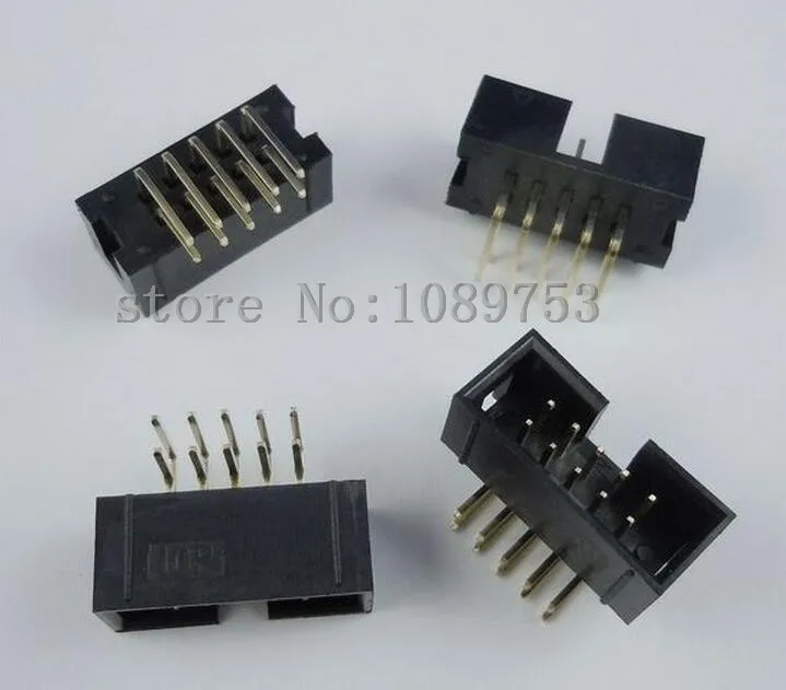 

50 pcs 10 Pins 2x5 Box Header Connector IDC Male Sockets Right Angle 2.54mm