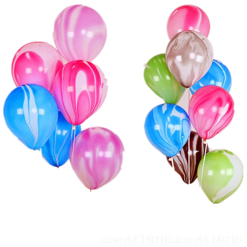 

50 Pcs Thickened 10 Inch Colorful Pink Blue Agate Balloon Children's Balloon Birthday Party Wedding Decoration 5w