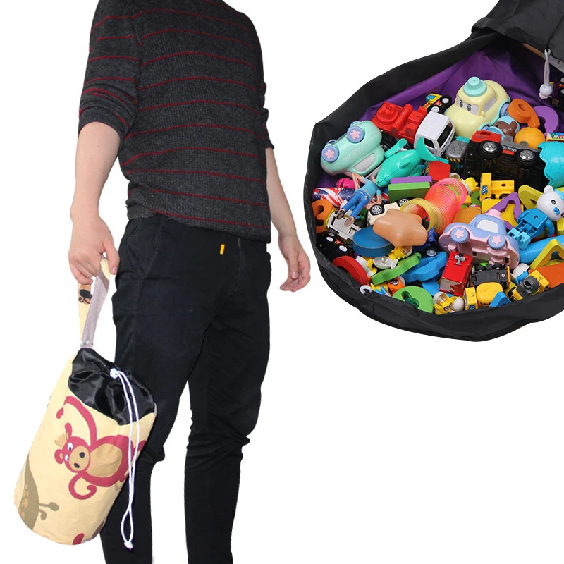 المحمولة الاطفال لعبة حقيبة التخزين حصيرة اللعب ليغو اللعب المنظم حقيبة صغيرة برباط الأطفال مستلزمات التجميل العملي حقيبة التخزين s