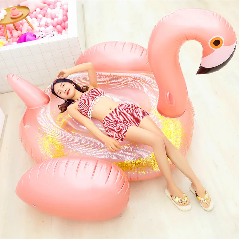 

Giant Inflatable Flamingo Float Tube Adults Children Swimming Pool Ride-on Swimming Ring Water Toys High Quality Thick