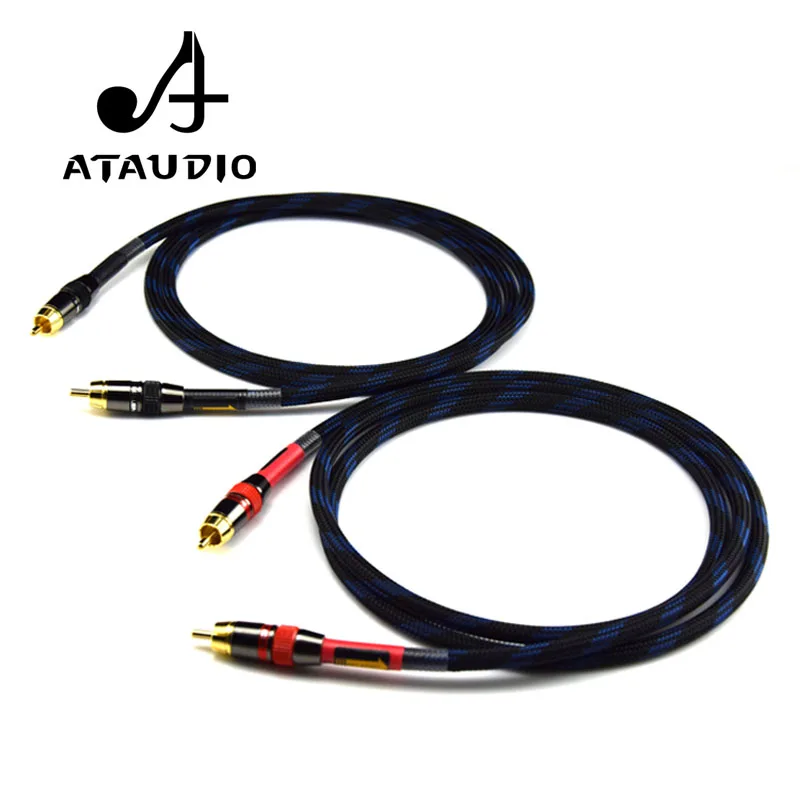 ATAUDIO Hifi RCA Cable High Quality 4N OFC HIFI 2RCA Male to Male Audio Cable