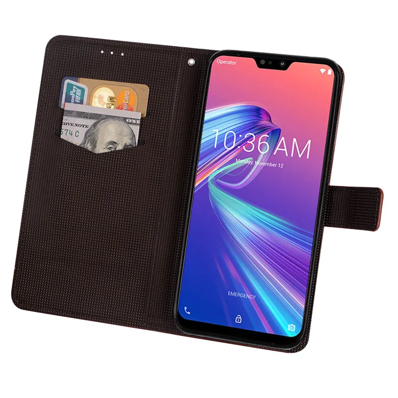 Чехол для Asus ZB631KL Роскошный кожаный флип чехол ZenFone Max Pro M2 защитный телефона