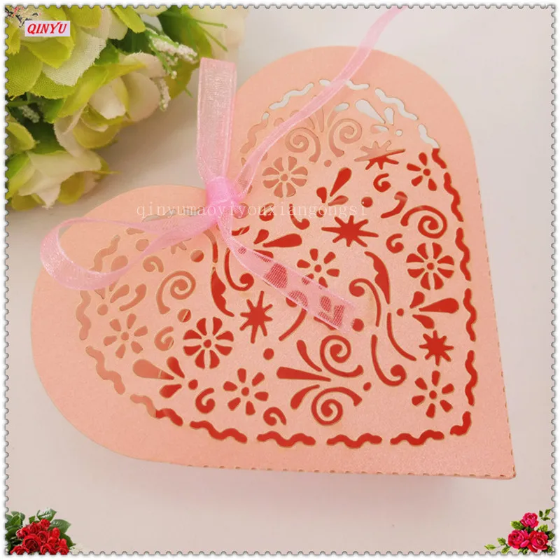 10Pcsset Love Heart Party Wedding Hollow Carriage Baby Shower Favors Gifts Candy Boxes Love shape 5Z (7)