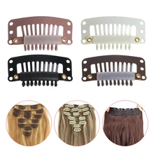 100PCS 32mm I Shape Snap Wig Hair Clips for Hairs Extension Weft Clip On Wig