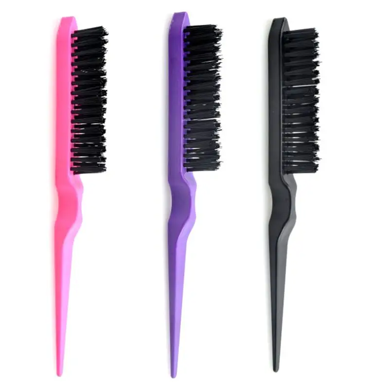

1Pc Professional Plastic Handle Hair Teasing Brush Boar Bristle Hairs Comb Head Care Tool Hot Comb