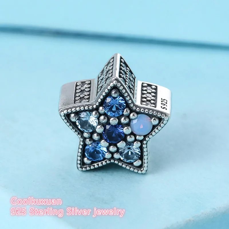 

2018 Winter Authentic 925 Sterling Silver Bright Star Charm, Multi-Colored Crystals Beads Fit Brand Charms Bracelet Jewelry