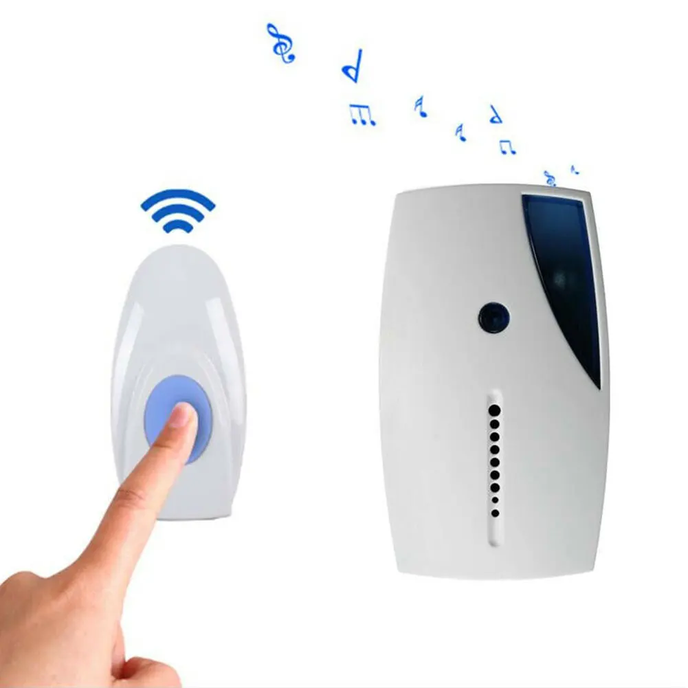 

36 Tune Security Wireless Doorbell Hotel Long Distance Transmitter Receiver Office Remote Control Chime Music LED Indication