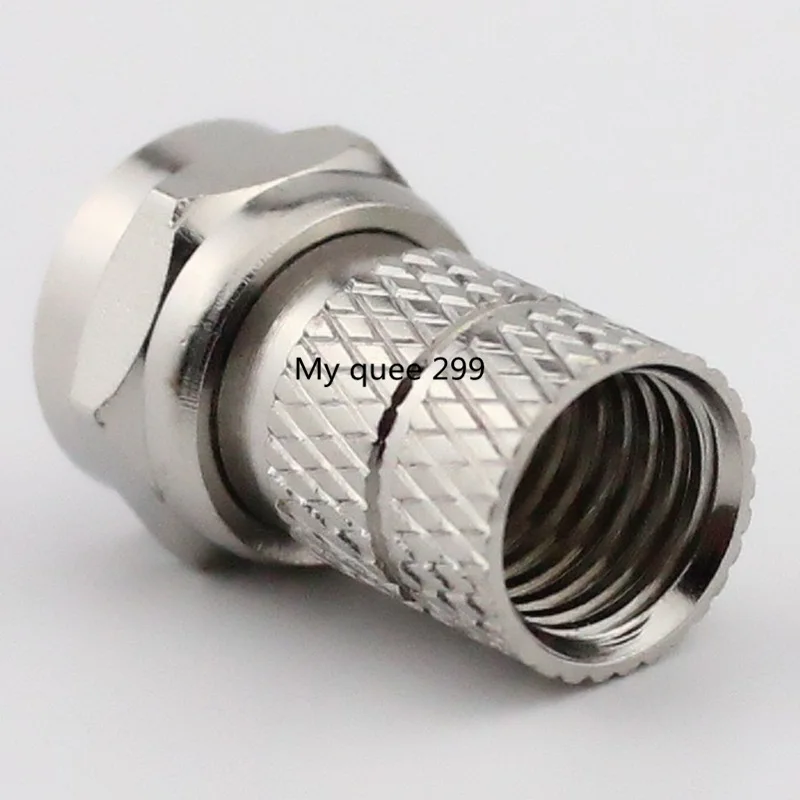 

Cable TV connector F head inch screw self-tightening F connector plug thread spin 75-5 inch joint